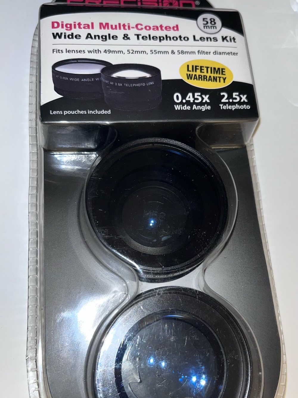 Digital Multi-Coated Wide Angle & Telephoto Lens Kit - Black